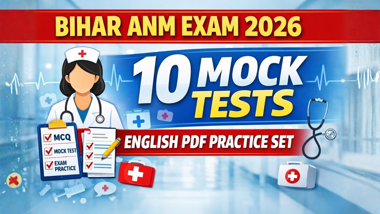 Bihar ANM Exam 2026 English PDF | 10 Mock Test Practice Set | Bihar ANM Preparation#biharanmexam