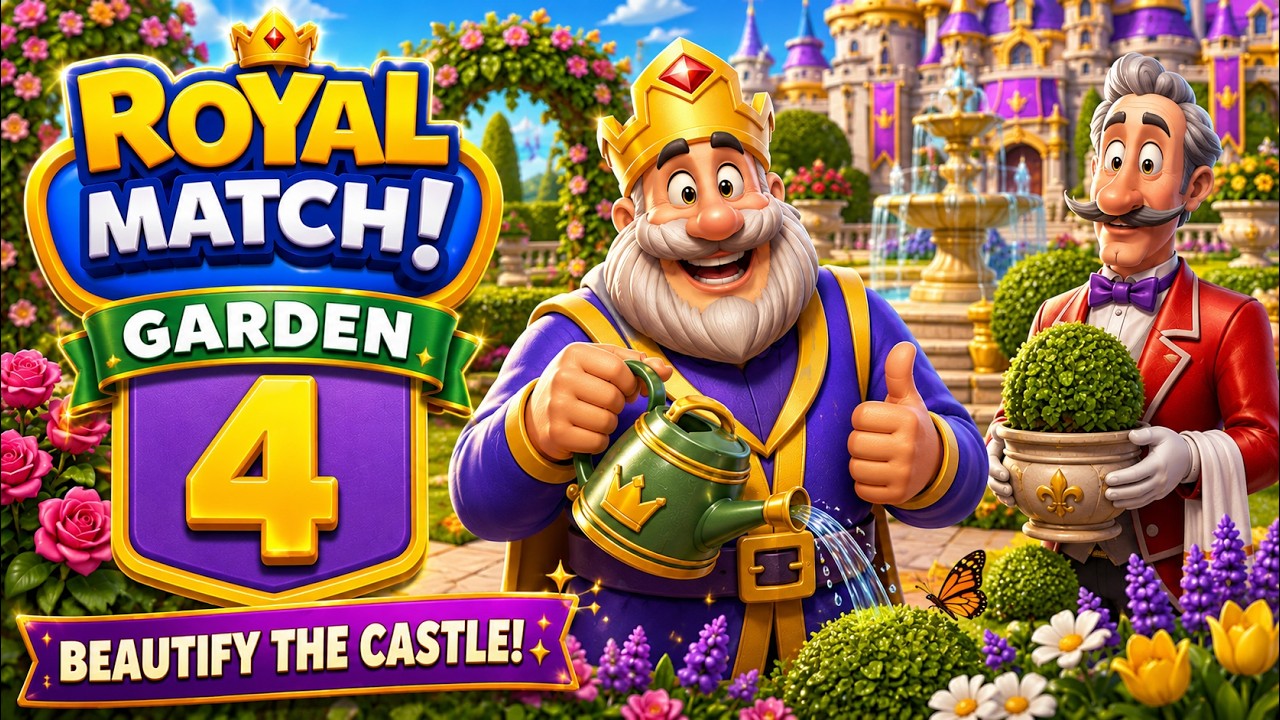 Royal Match - Area 4 - Garden Gameplay