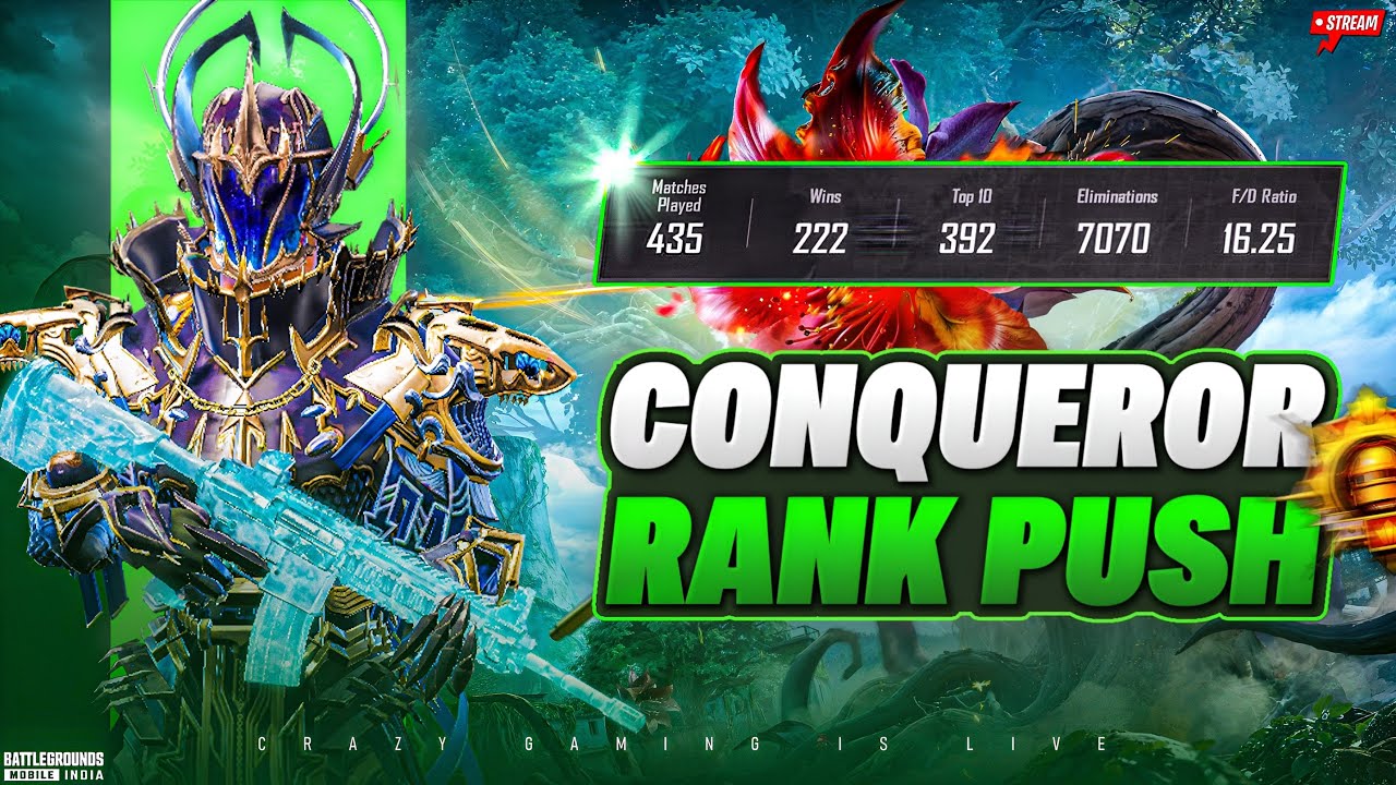 CONQUEROR RANK PUSH 😍 BGMI LIVE | #shorts  #shortsfeed  #bgmi