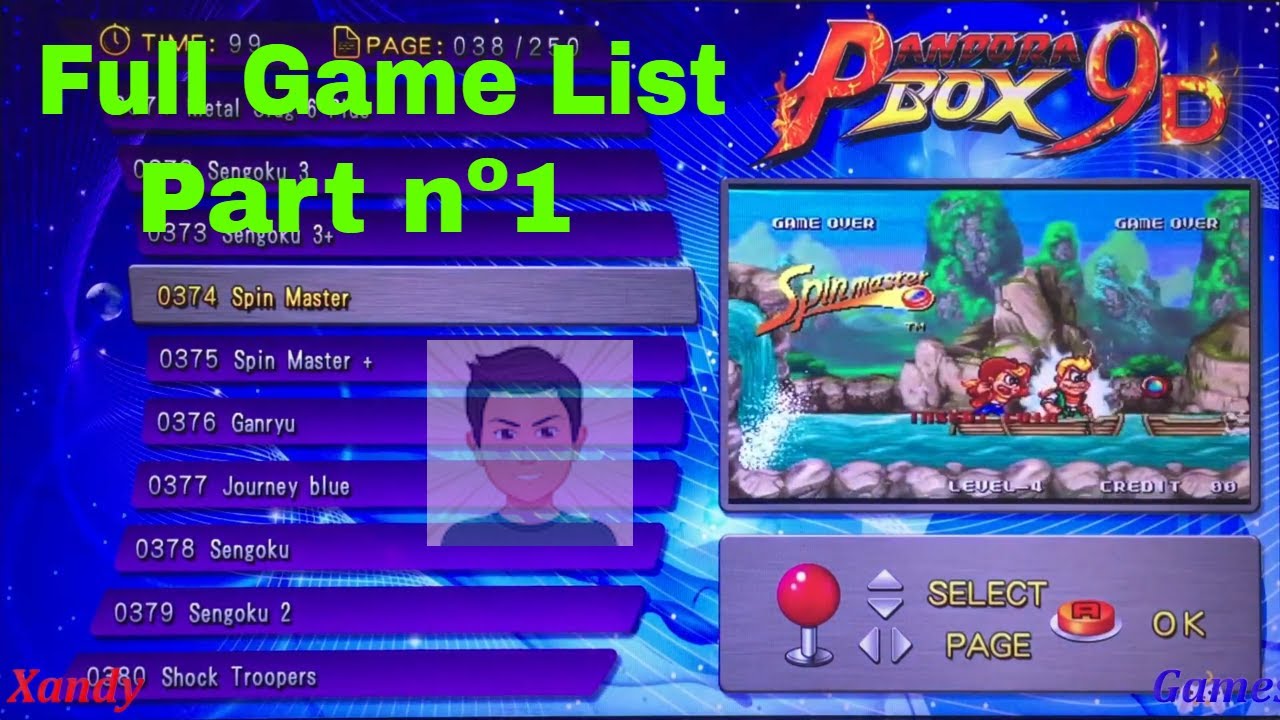 Pandora 9D - 2.500 in 1-Game List Full Part Nº 1...