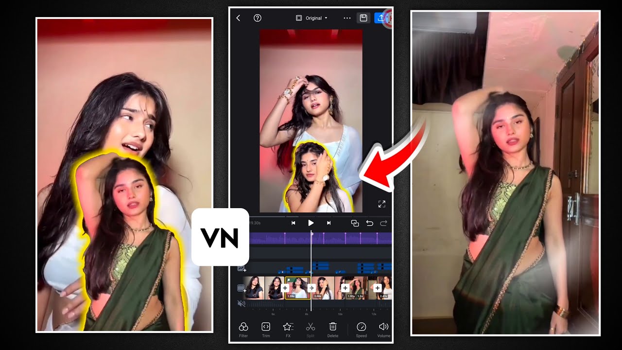 Trending Cutout Transition Video Editing In Vn App | Vn App Video Editing Tutorial | Reels Editing