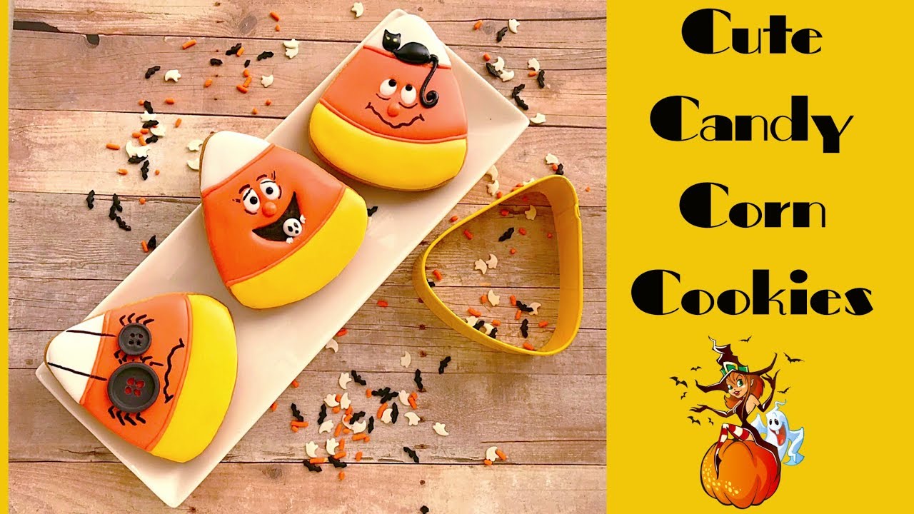 Cute candy corn cookies. Halloween 🎃