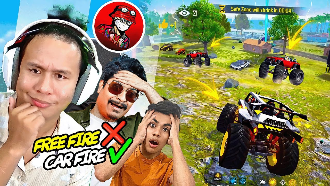 Free Fire ❌ Car Fire with Big Youtubers ✔️ Tonde Gamer