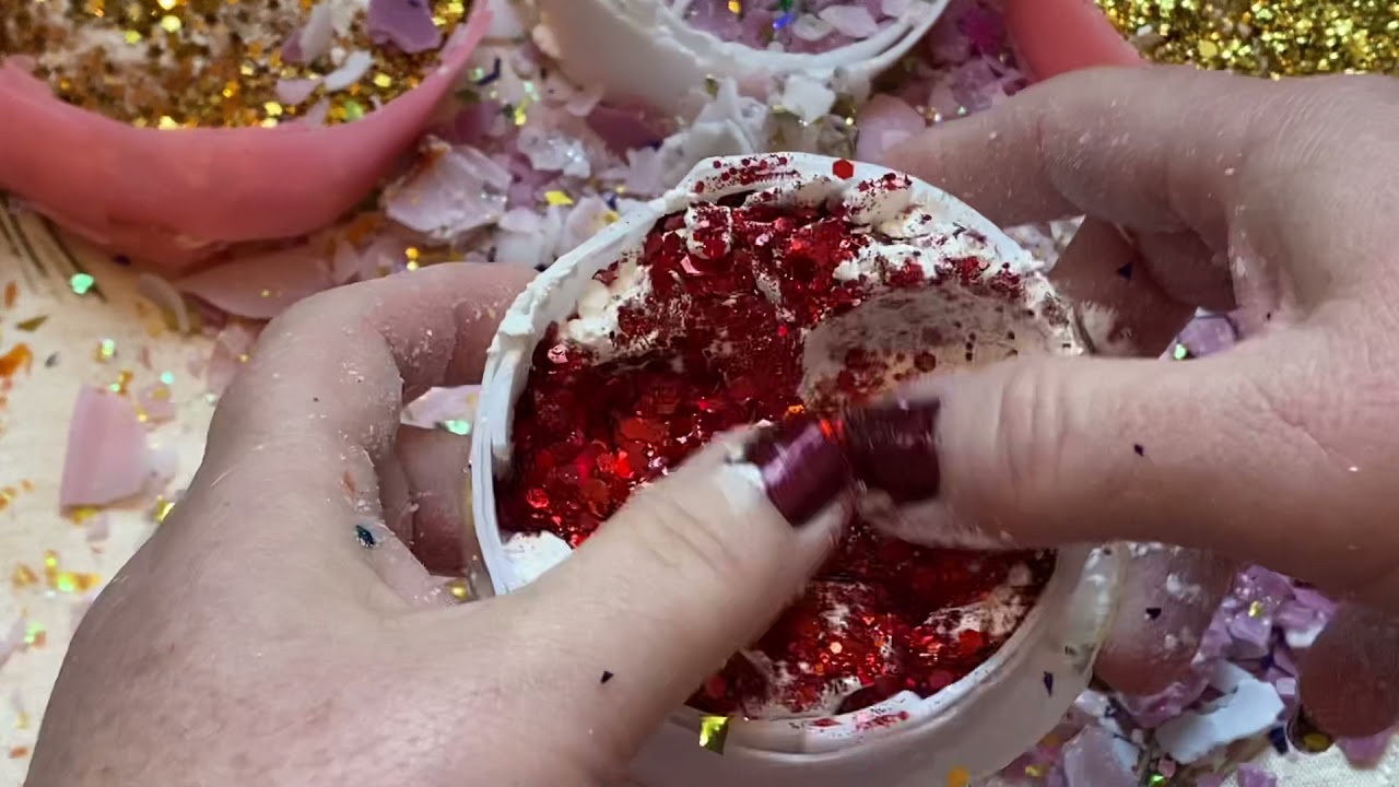 ASMR Soap Crushing and Starch Explosion.  Merry Christmas!!!
