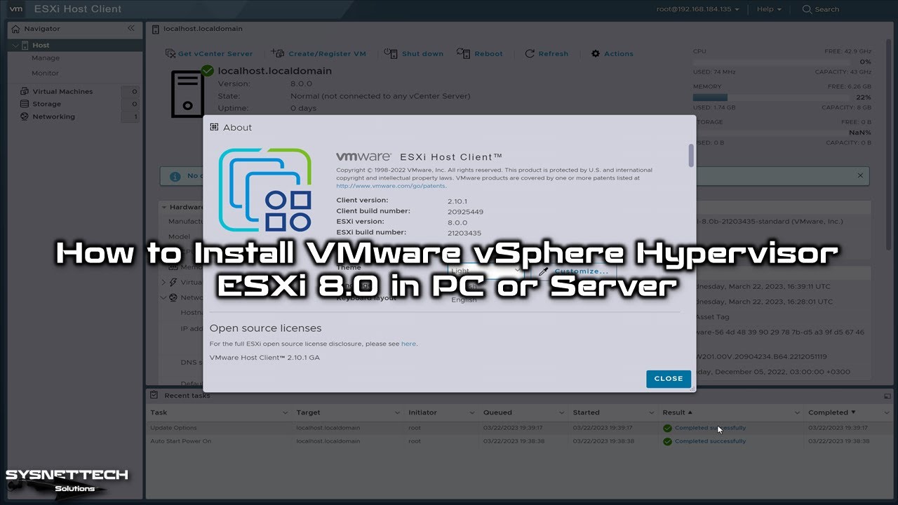 How to Install VMware vSphere Hypervisor ESXi 8.0 on a PC or Server |  Install Like a Pro! 💥🖥️