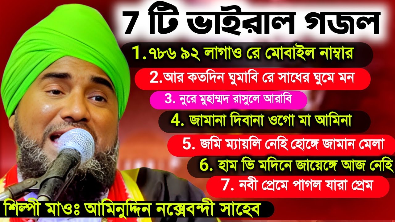 মাওলানা আমিনুদ্দিন নক্সেবন্দী সাহেবের এক সাথে 7টি ভাইরাল গজল ┇ Aminuddin Video gojol 2023