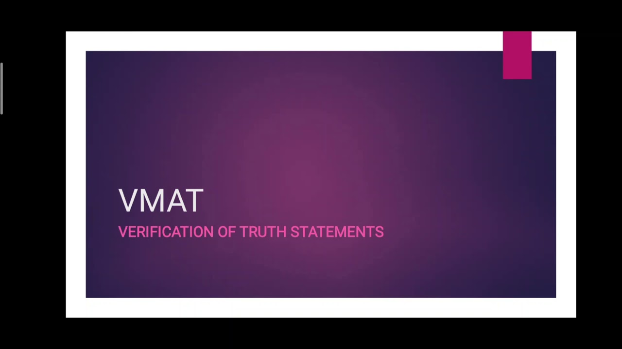 Verification Of Truth Statement. VMAT Topic Reasoning in English