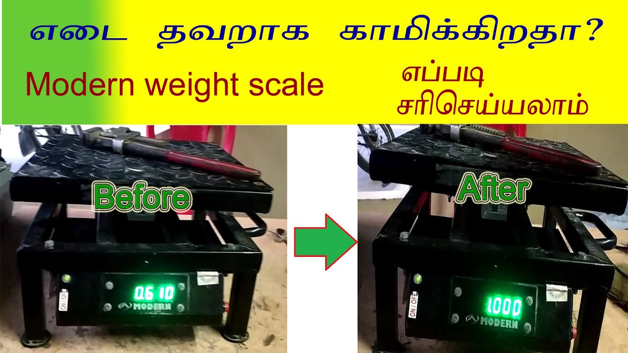 modern weight scale calibration in Tamil?