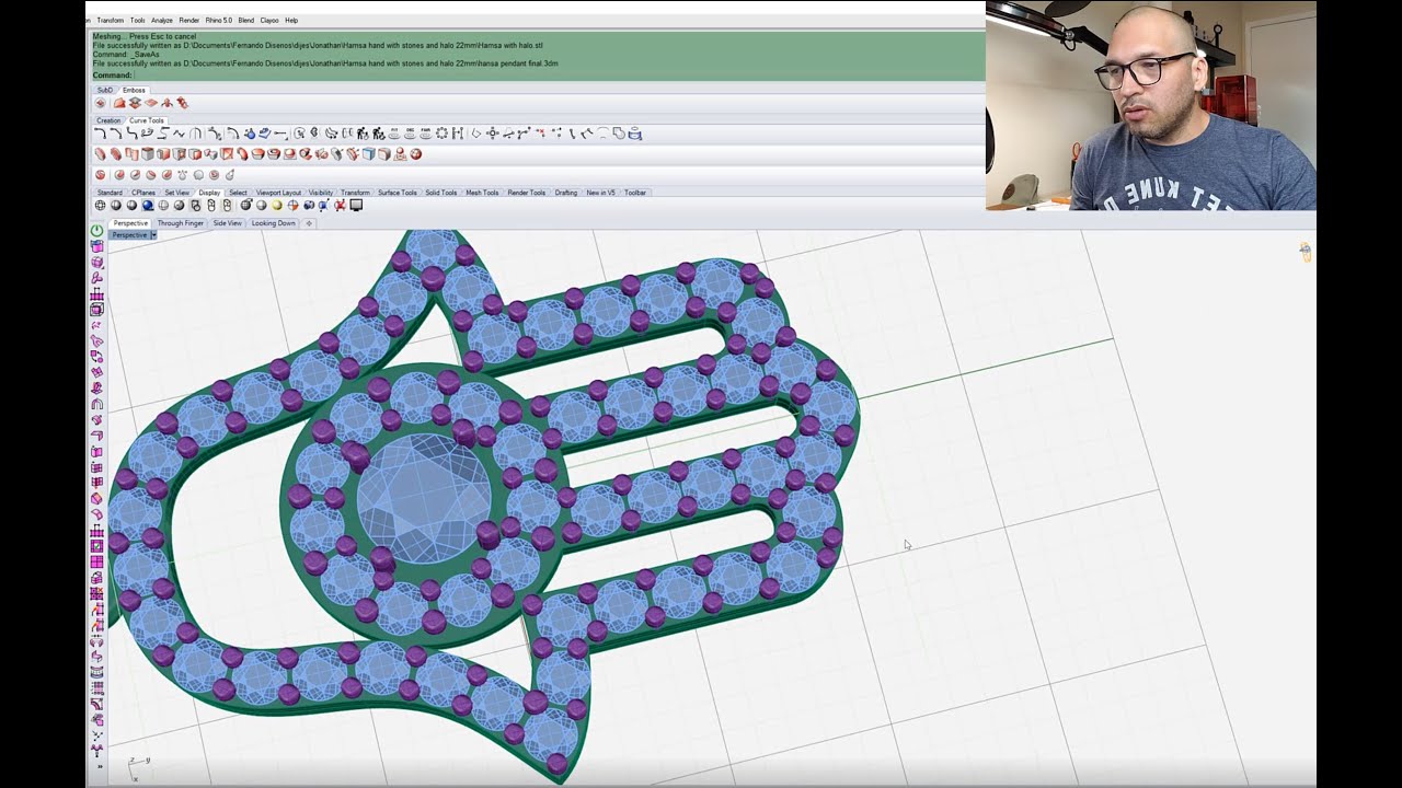 Jewelry Tutorial - Hamsa Hand Pendant Design - Matrix 9