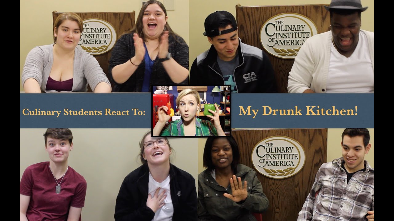 Hannah Hart/ MY DRUNK KITCHEN! | Culinary Students React S1/Ep1