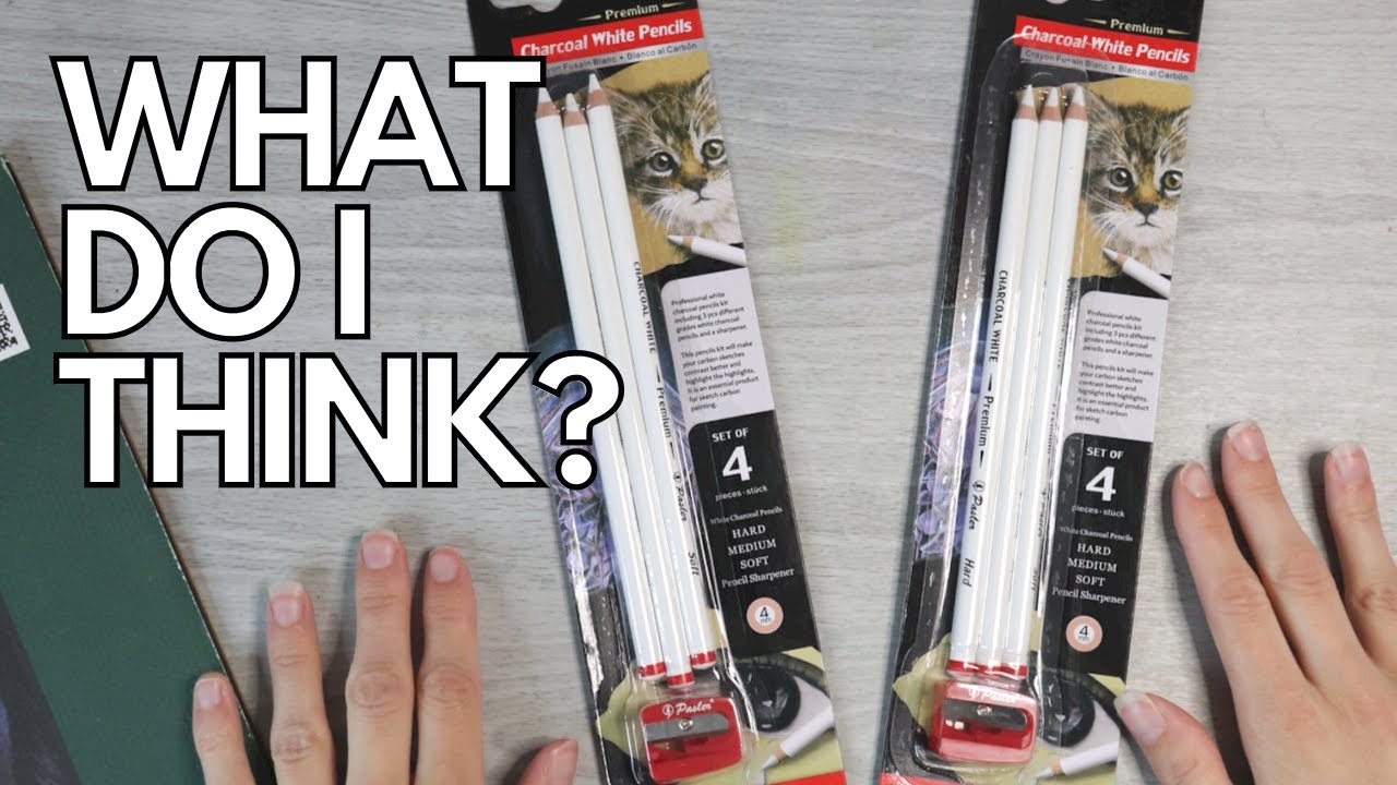 UNBOXING/REVIEWING NEW WHITE CHARCOAL PENCILS BY PASLER! Drawing a Shark Seascape