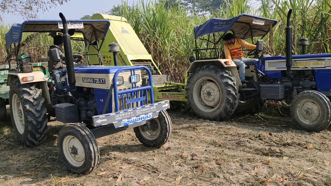 Swaraj 834 se mud loader chalate huye