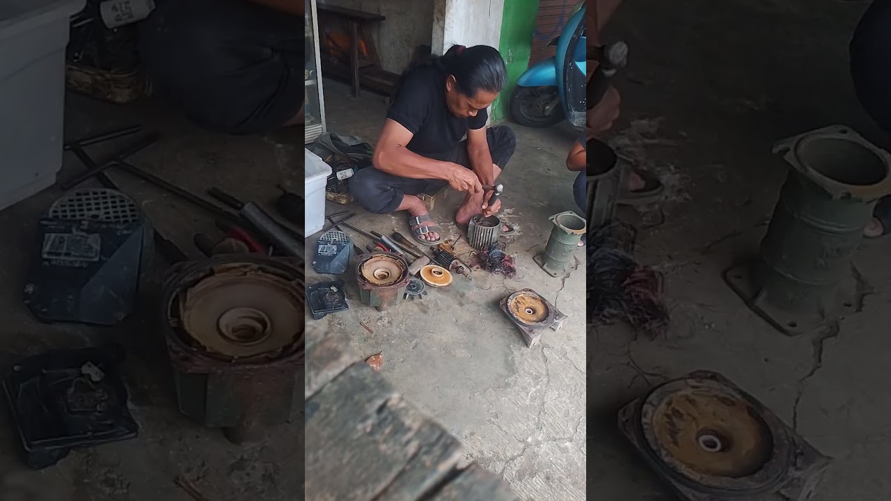 KONDISI MESIN JETPUMP GULUNG TERBAKAR!!!#mesin #subscribe #jetpump 