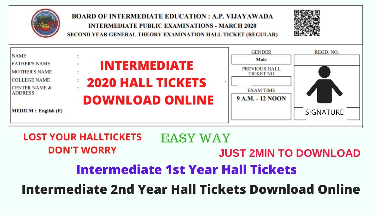 AP INTERMEDIATE 2020 HALL TICKETS 1ST & 2ND YEAR DOWNLOAD ONLINE
