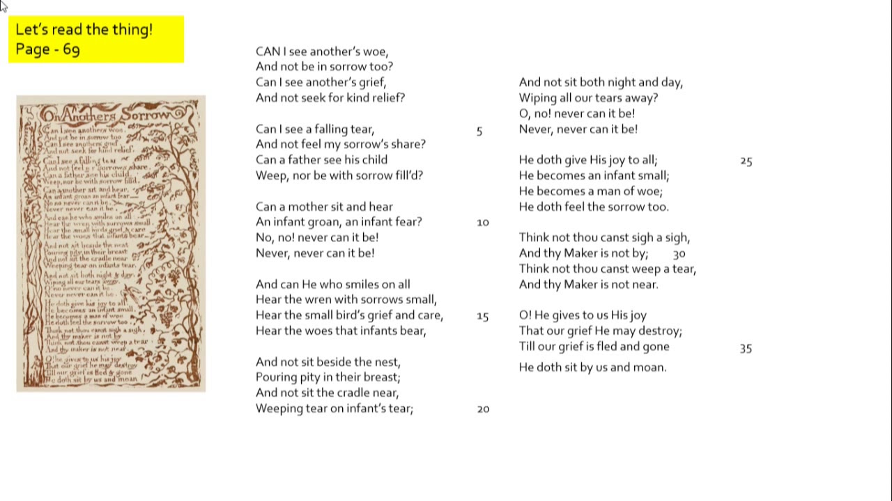 Blake: 'On Another's Sorrow'