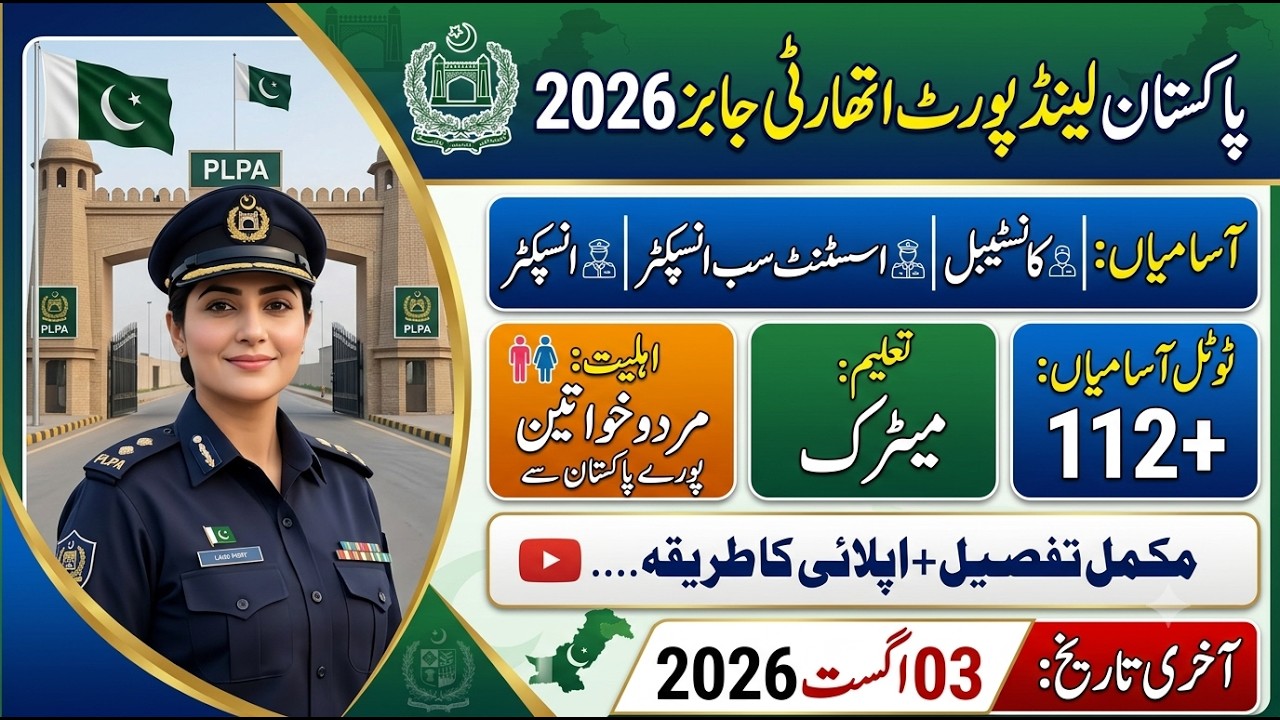 PLPA Jobs 2026 (112 Posts) | Pakistan Land Port Authority Jobs 2026 | How To Apply PLPA Jobs 2026