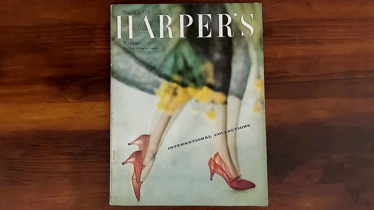 British Harper's Bazaar March 1958 International Collections | ASMR Magazine Flip Through
