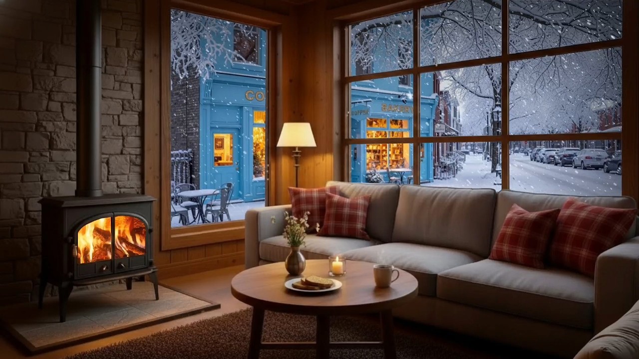 Relaxing Jazz Music for Studying | Cozy Coffee Shop Ambience, Smooth Piano Jazz, Winter Mood
