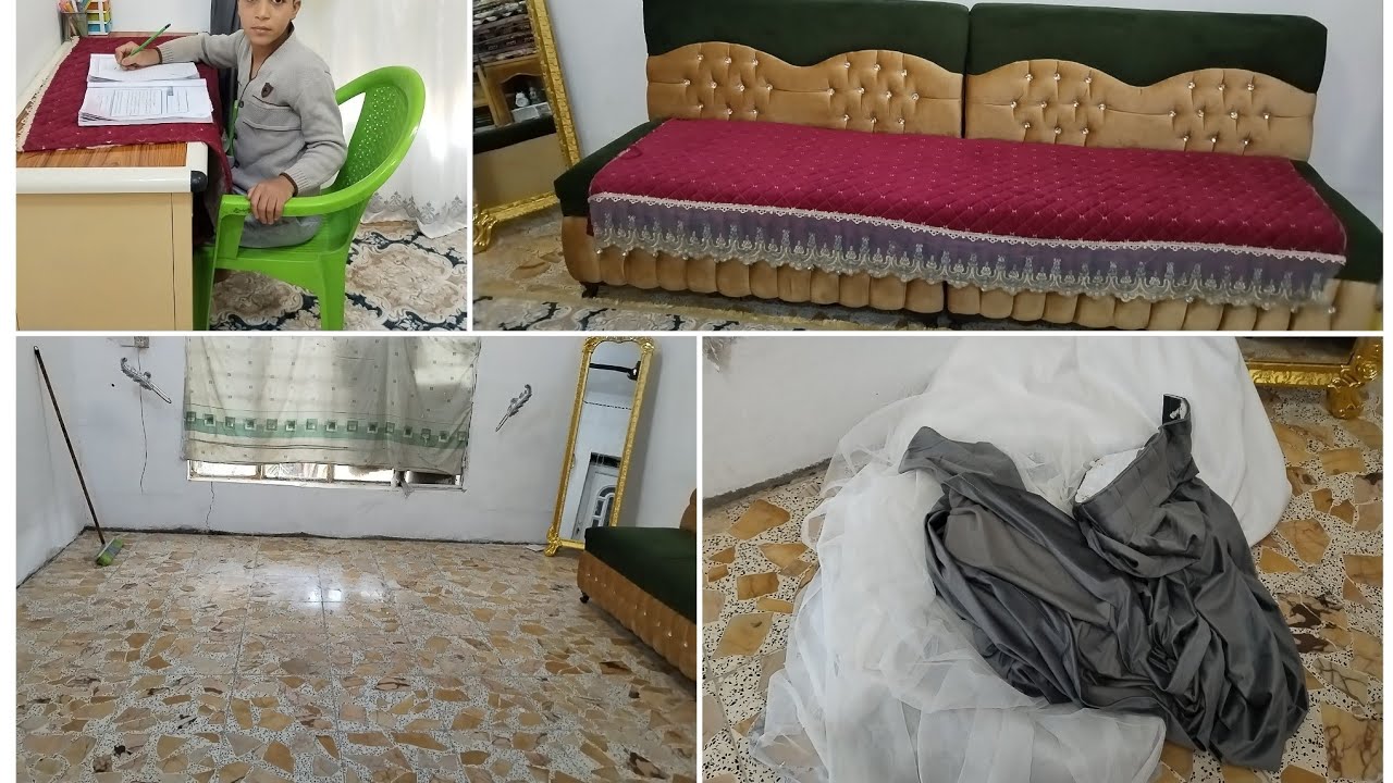 روتين  تنضيف الغرفه الجوة🧼  /فرش الفراش الشتوي للغرفه / مشاهدة☺  ممتعة 🌸