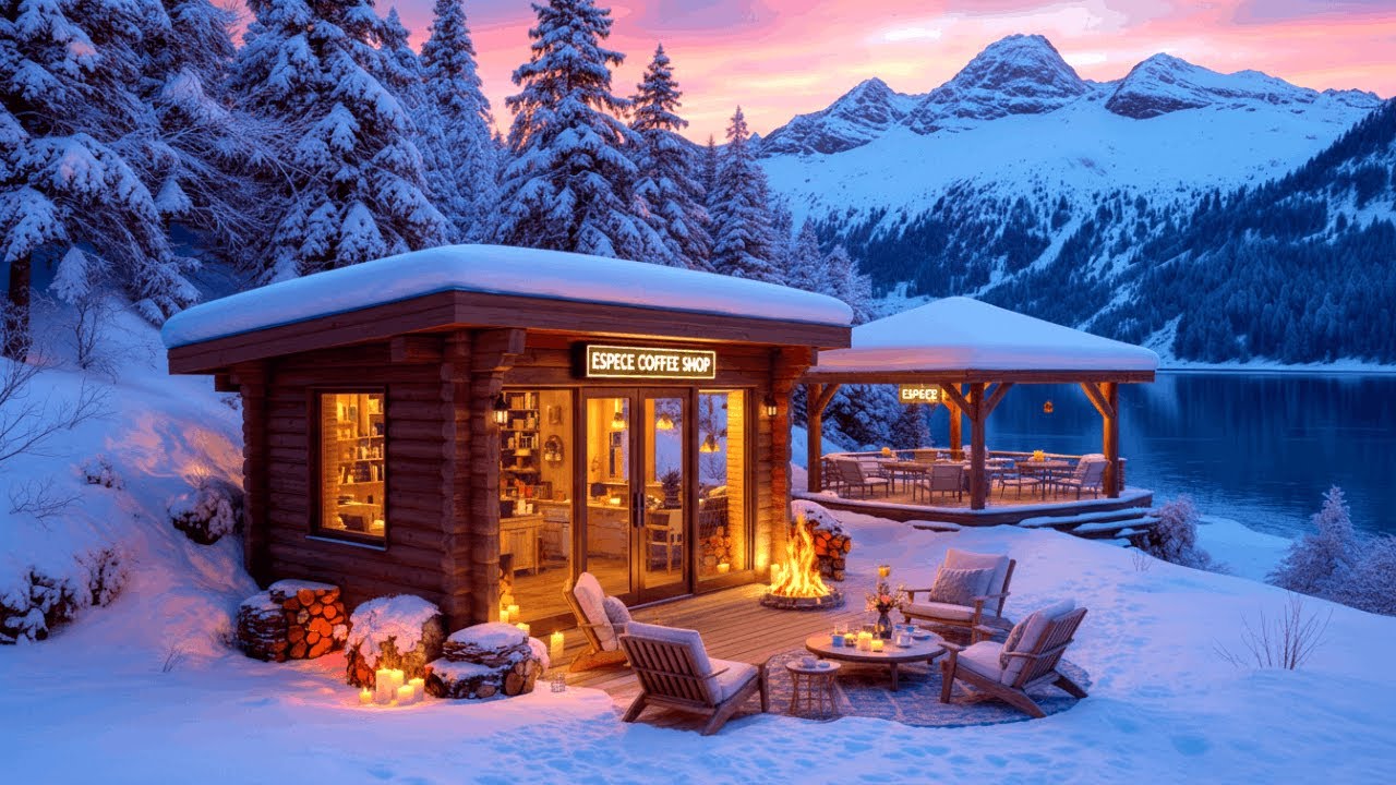 Morning Coffee Shop Relaxing Jazz Fireplace Music for Work 8