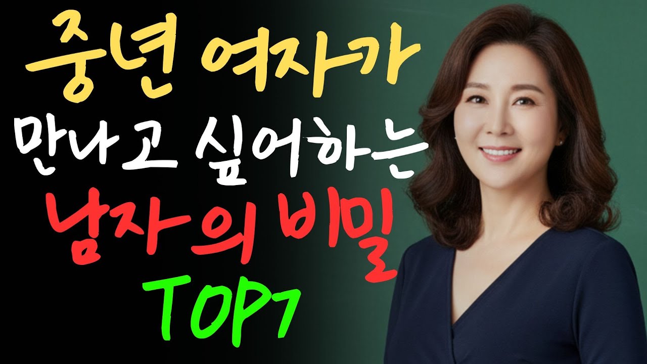 중년 여자가 만나고 싶어하는 남자의 비밀 TOP 7 | 중년 여성 심리 | 중년사연 | 노후지혜 | 인생조언 | 오디오북