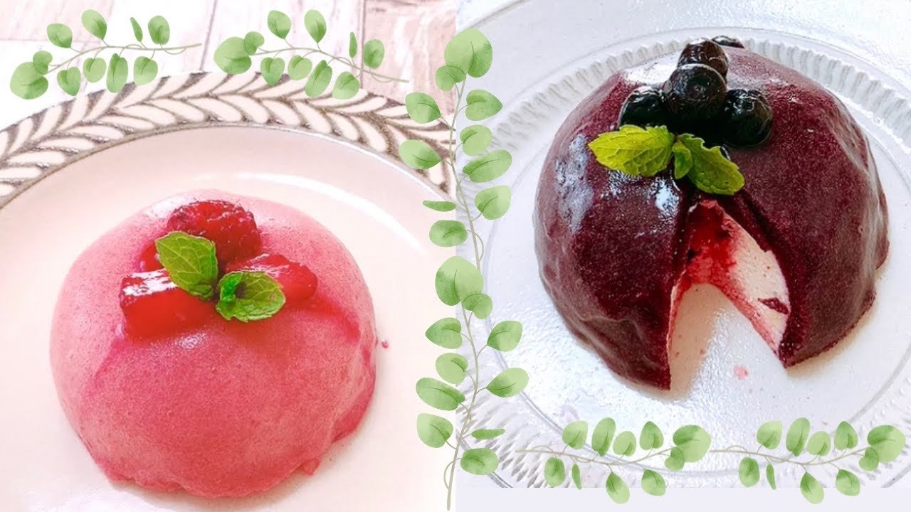 🍓ベリーヨーグルトムースいちごとブルーベリーのグラサージュBlueberry and Strawberry Soy Yogurt Mousse