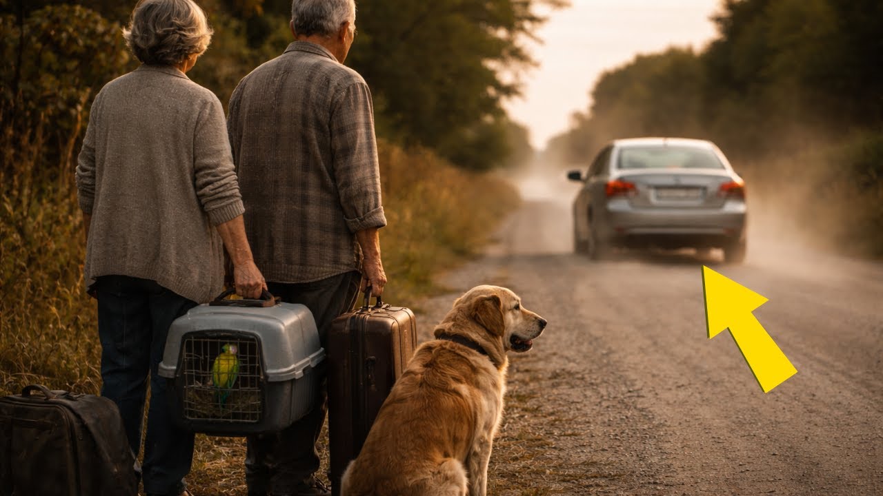 ABANDONADOS EM UMA ESTRADA PELOS FILHOS... ELES FICARAM COM UM CACHORRO, UM PAPAGAIO E NENHUM...