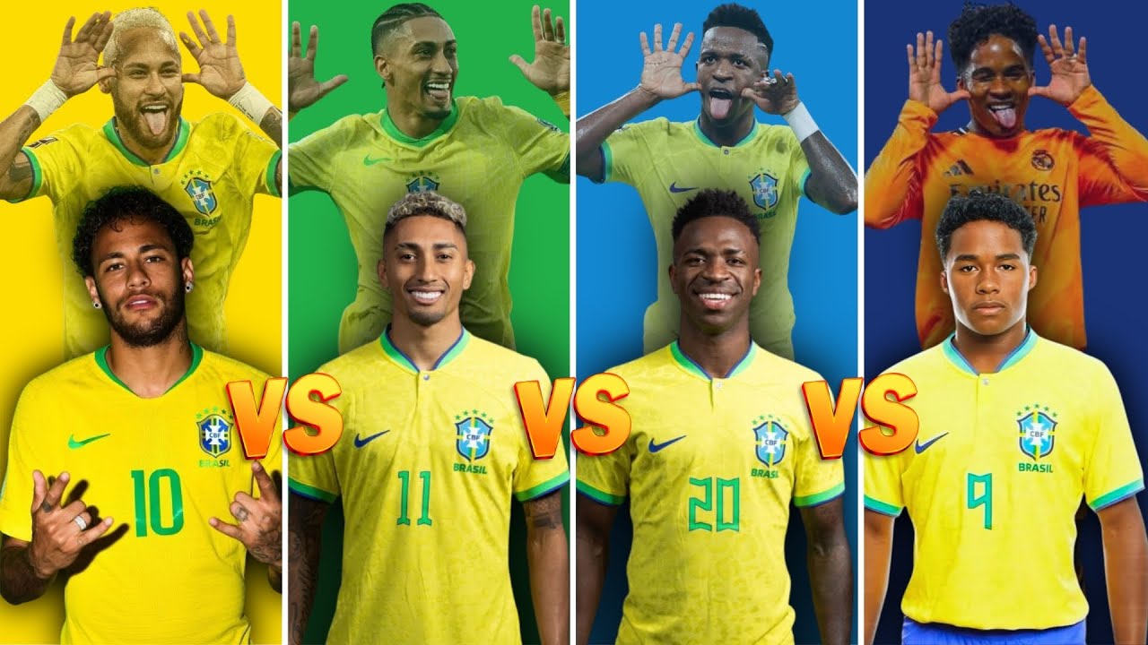 Comparison: Neymar vs Raphinha vs Vinícius Jr vs Endrick | Brazil’s Next Generation