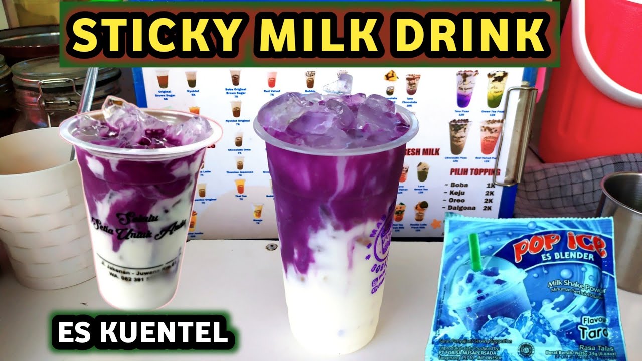 STICKY MILK POP ICE || cara membuat es sticky milk