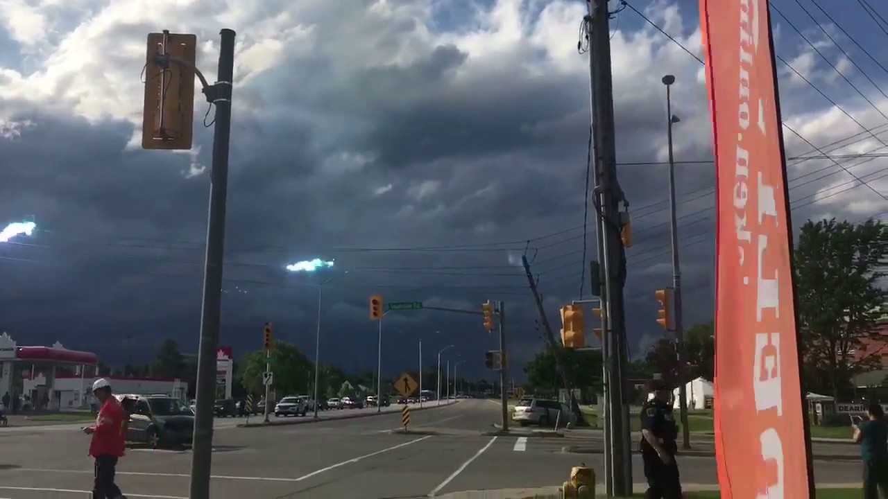 Flames Dancing Down Street Power Lines  / Explosions - June 24, 2017