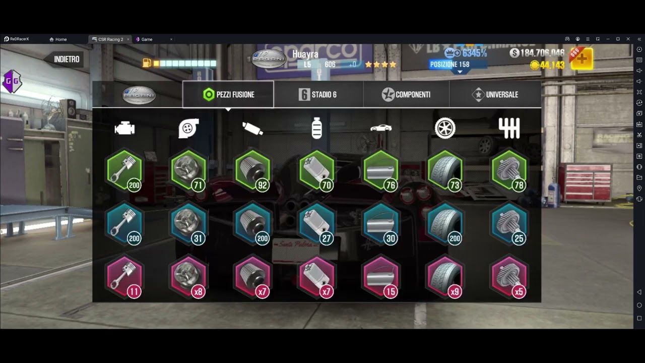 Csr2 Incremento parti Game Guardian