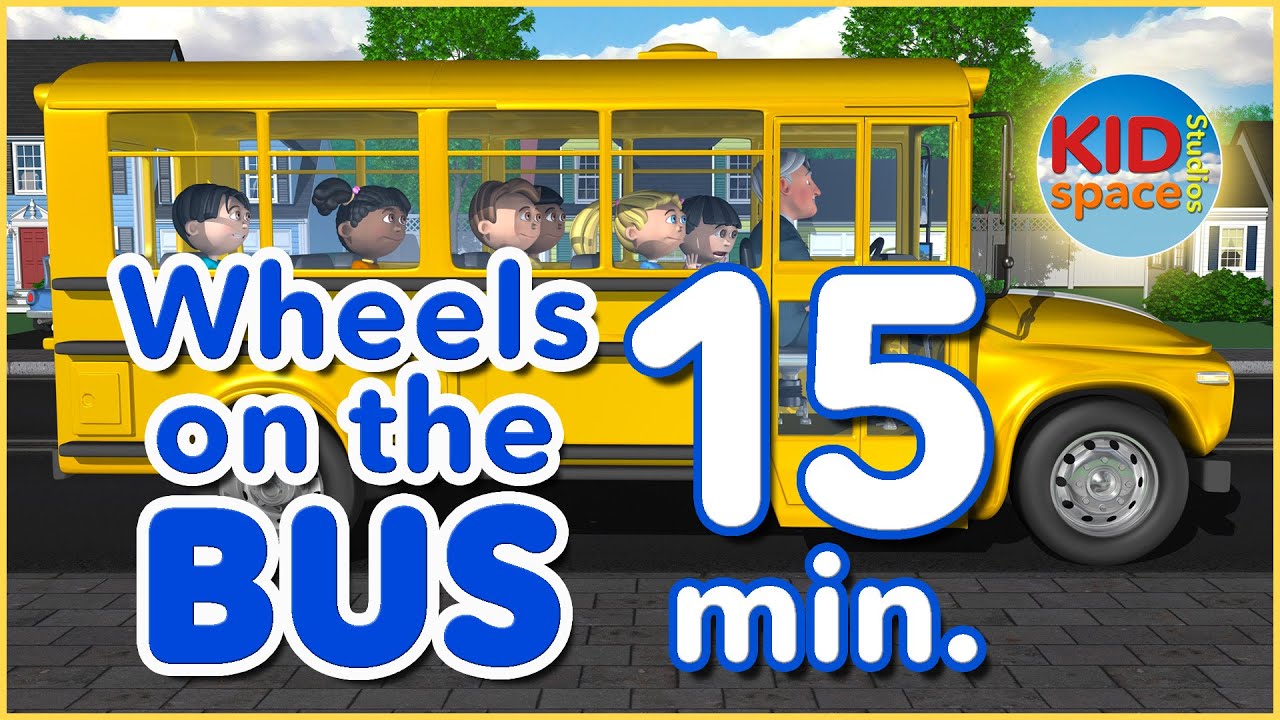 Wheels on the Bus and More! - 15 Minutes of Nursery Rhymes - KIDspace Studios