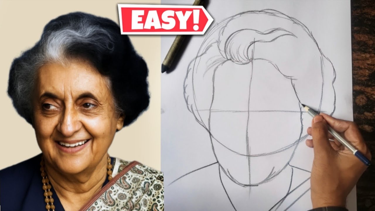 Indira Gandhi Drawing | Indira Gandhi outline drawing #indiragandhi