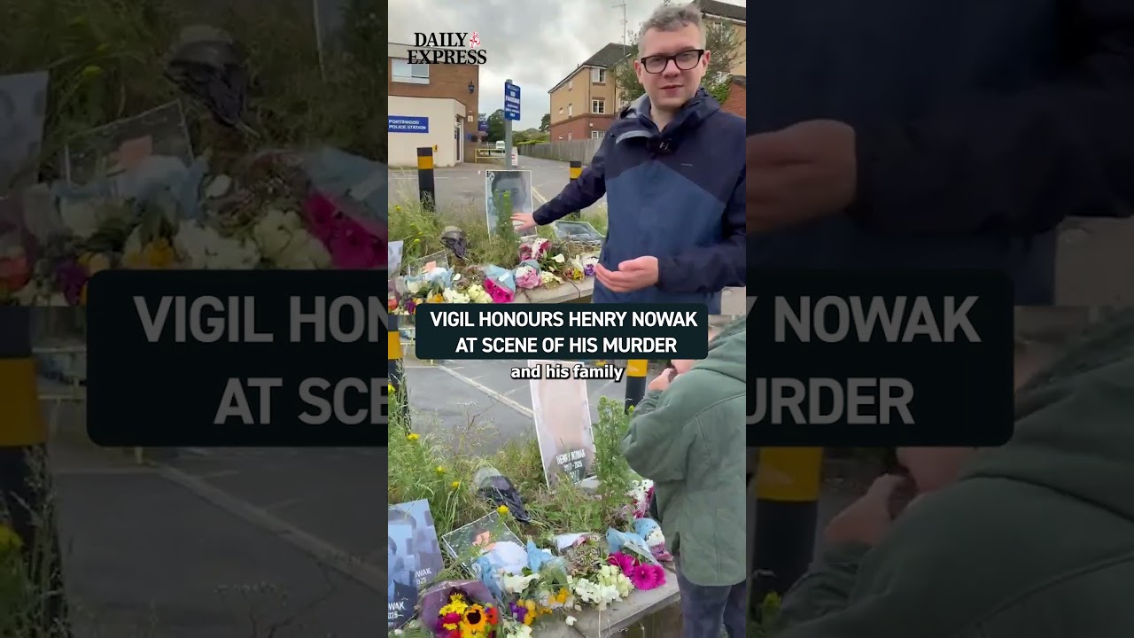 Floral tributes were left at the scene of Henry Nowak&rsquo;s murder and at the police station 🕊️