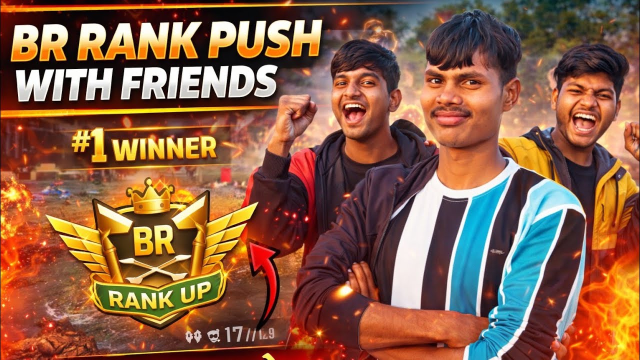 Free Fire BR Rank Push With Friends 😱 Last Zone Booyah | #1 Winner Full Gameplay