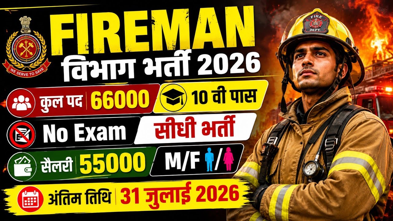 Fireman Department New vacancy 2026|Notification out 📢|10th pass NO Exam❌|Salary 55000|Full details 