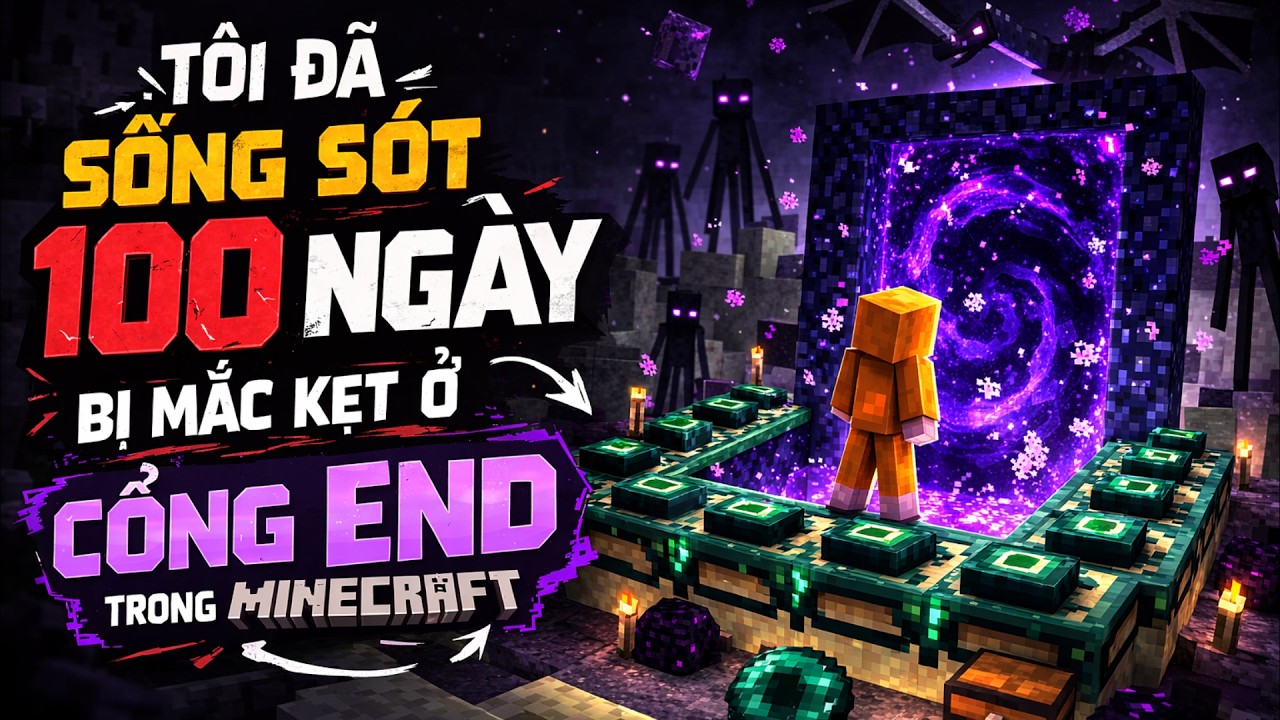 Tôi Đã Sống Sót 100 Ngày Bị Mắc Kẹt Ở CỔNG END Trong Minecraft