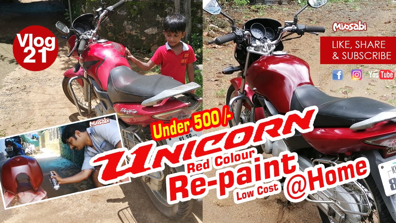 Honda Unicorn Re-paint at Home | Under 500/- | Using Spray Can | Modification | Bike Re-painting