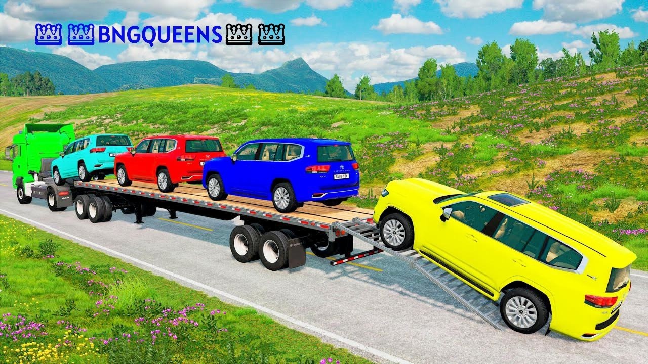 Flatbed Truck McQueen | Pothole Survival Challenge - BeamNG.Drive
