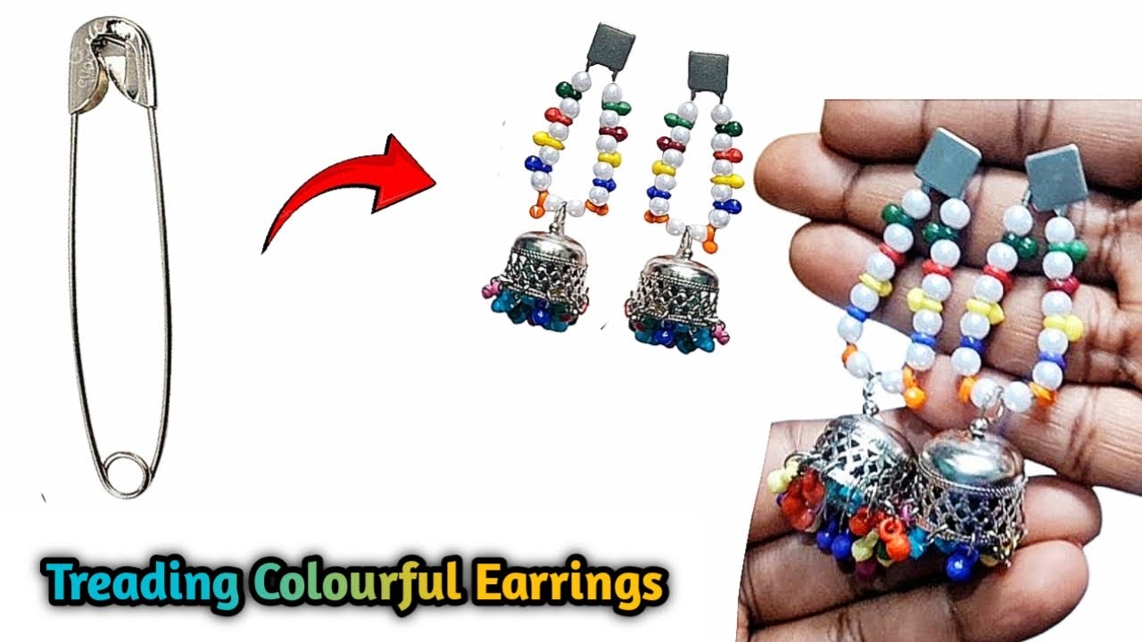 Trending Safety Pin Earrings 💎 | Easy & Cheap DIY Jewelry | Colorful Earrings with Safety Pin 😍