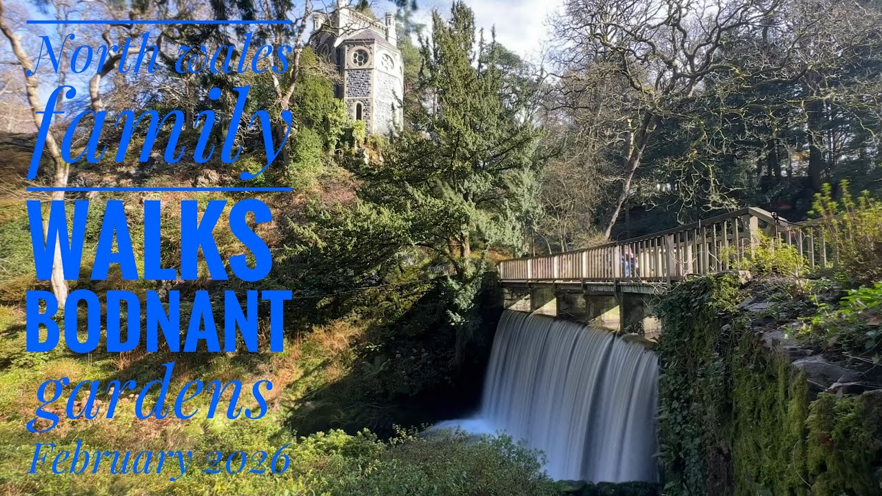 North wales family walks Bodnant gardens February 2026