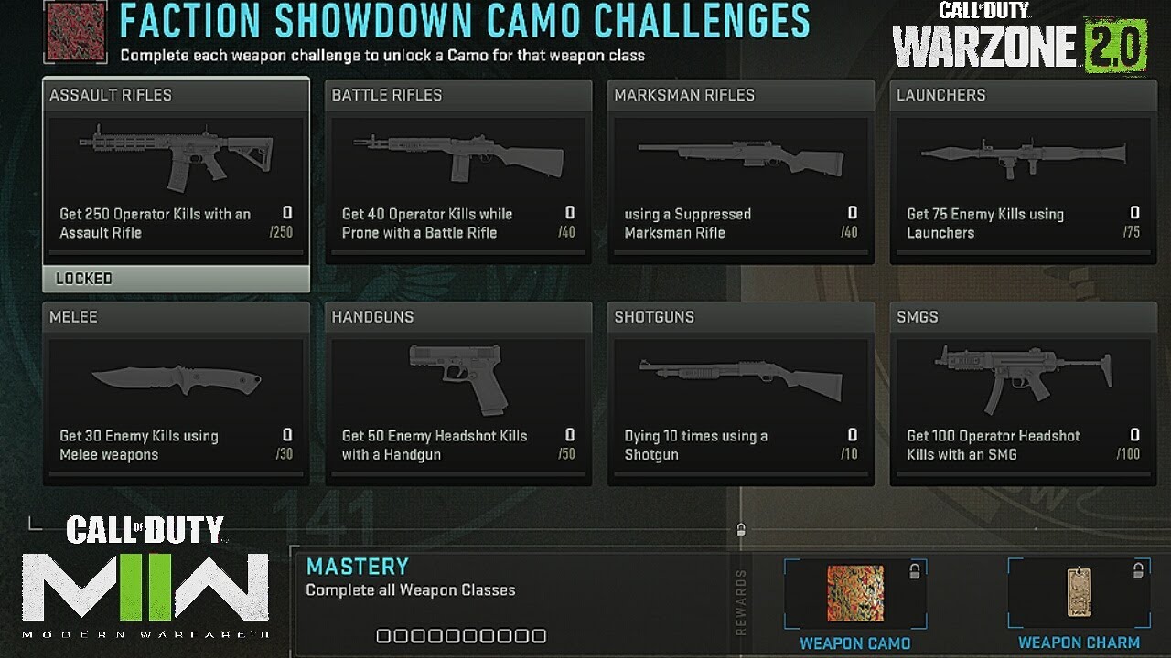How To Complete All Faction Showdown Camo Challenges To Unlock New Mastery Rewards