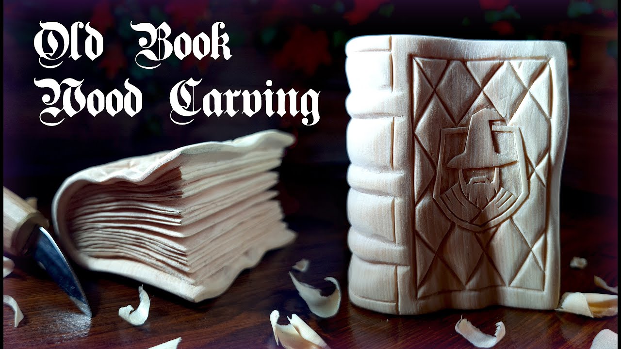 How to CARVE an Old BOOK in WOOD 📚 Intaglio legno Libro