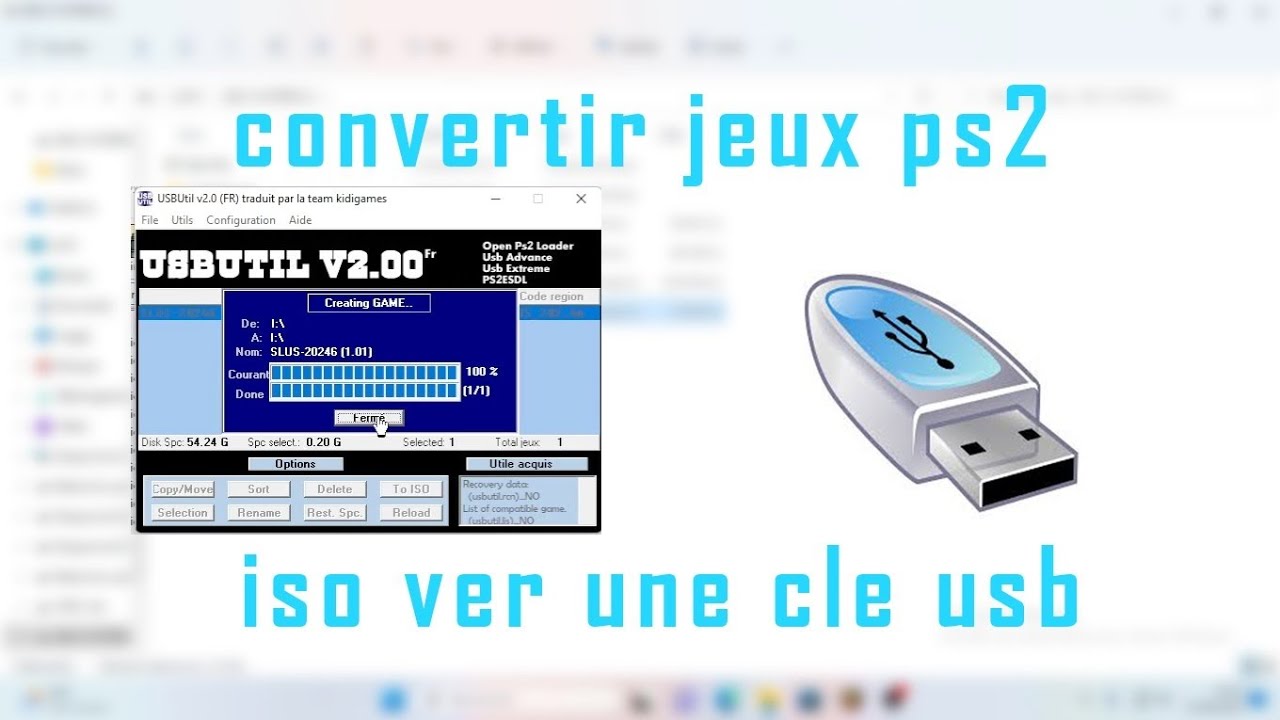 convertir jeux Ps2 Iso vers une clé USB (comment avoir des jeux gratuits)