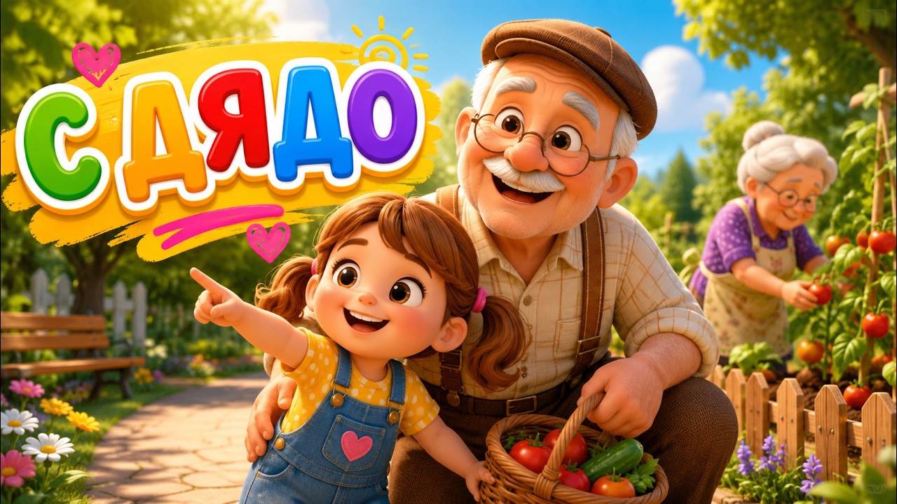 👴 С Дядо &ndash; Весела Детска Песен за дядо и внучка 🎶  Баба сади домати