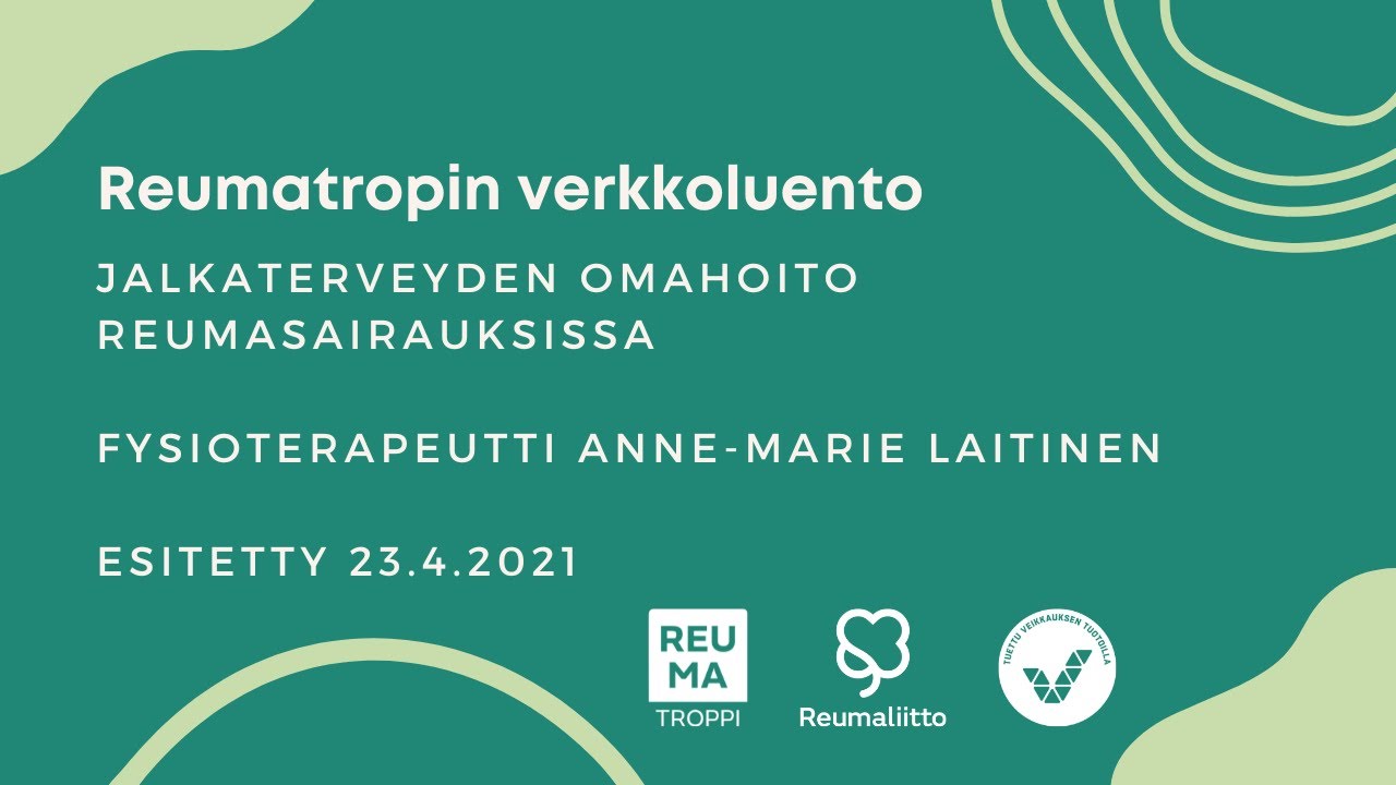 Reumatropin verkkoluento: Jalkaterveyden omahoito reumasairauksissa