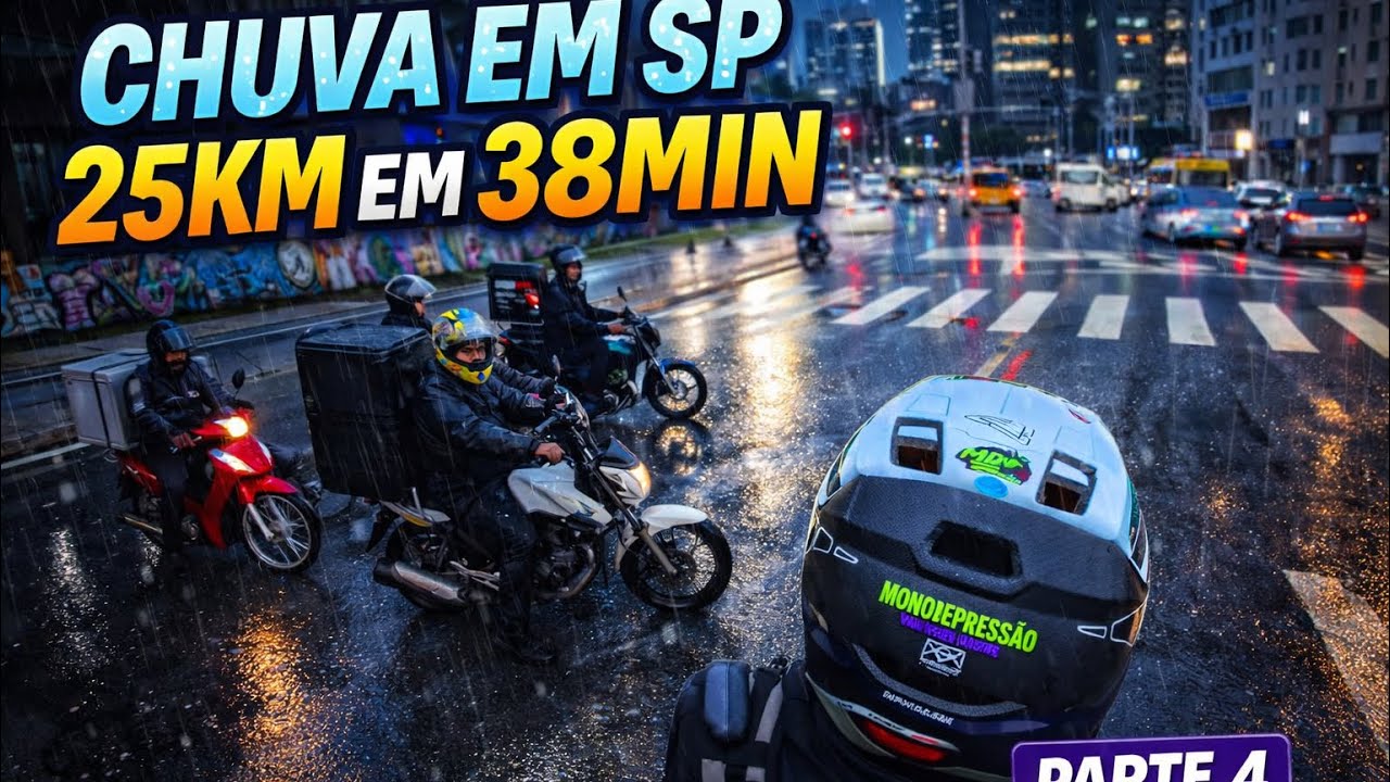 Atravessando SP na chuva PARTE 4: 25km em 38min no trânsito pesado
