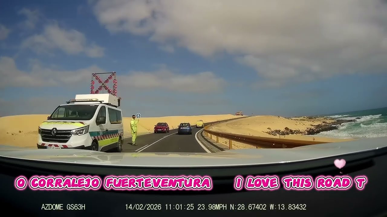 Dunas de Corralejo dash cam footage in to Corralejo