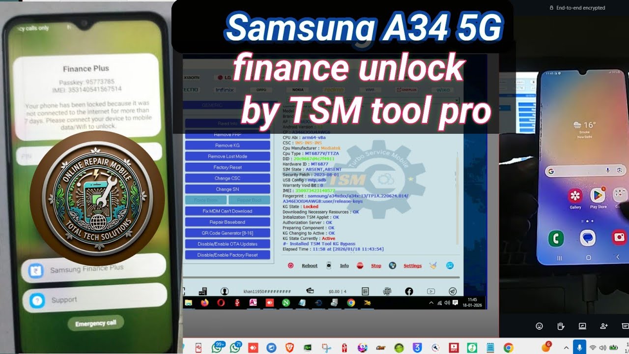 Samsung A34 5G finance unlock by TSM tool pro @OnlineRepairMobile #onlinerepairmobile
