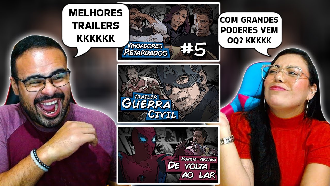 REACT Kuma Cômico | Vingadores Retardados #5 - Trailer Capitão América e Homem Aranha